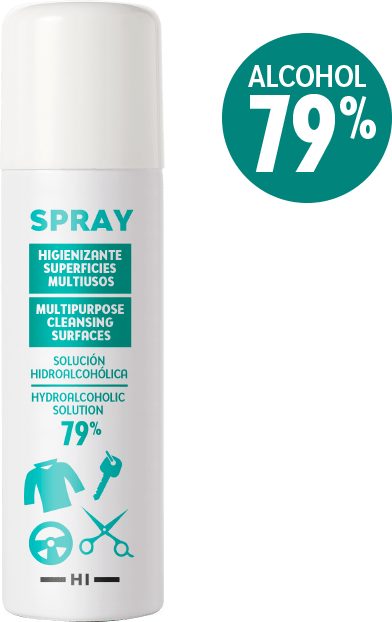 Spray higienizante multiusos 79% alcohol